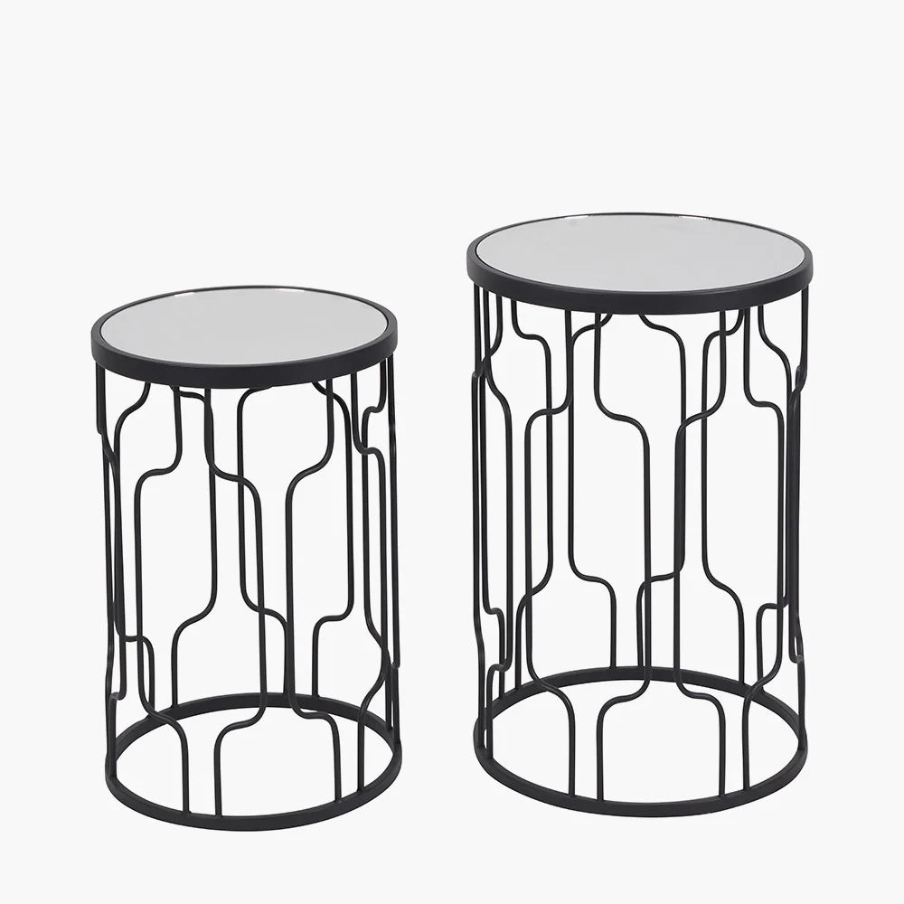 Caprisse-Set-of-2-Mirrored-Glass-and-Graphite-Metal-Side-Tables_9