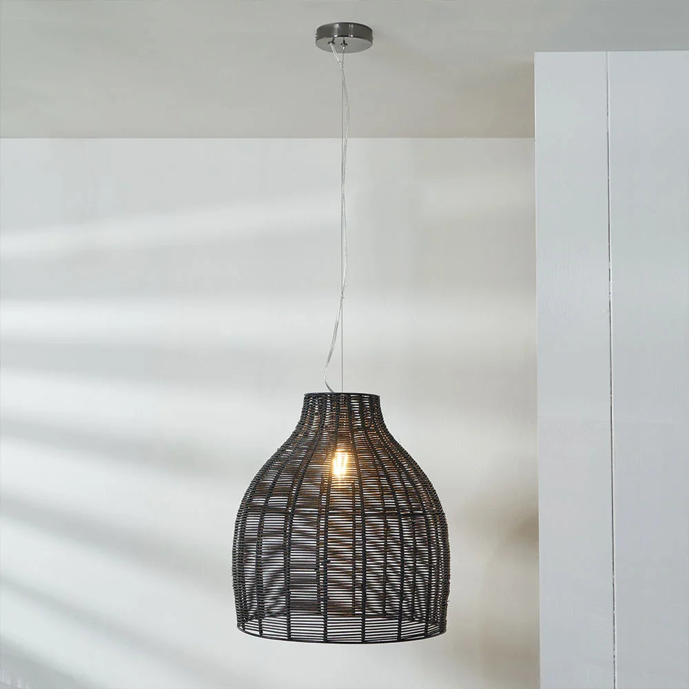 Caswell-Black-Rattan-Coche-Pendant