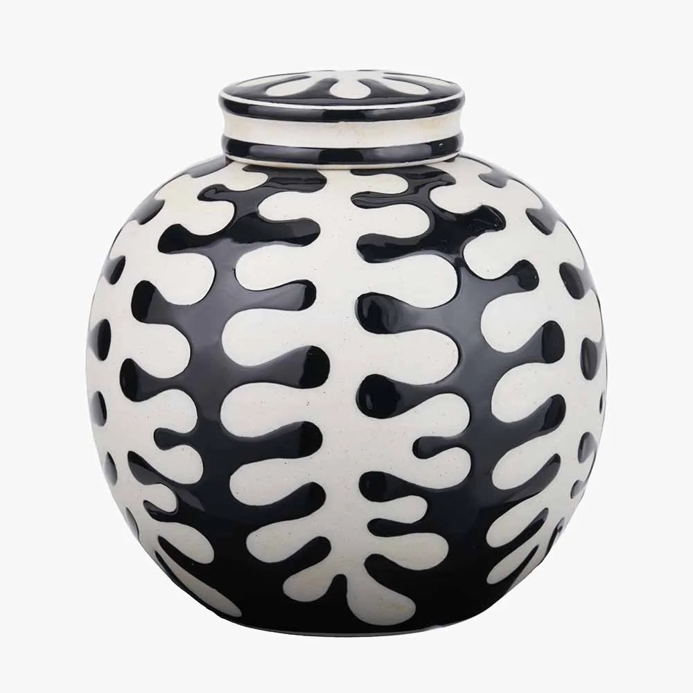 Elkorn-Black-and-White-Ceramic-Coral-Design-Lidded-Ginger-Jar_7