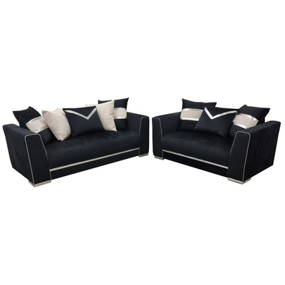 Empire-3-and-2-Seater-Sofa-Set-Black-and-Chrome_1