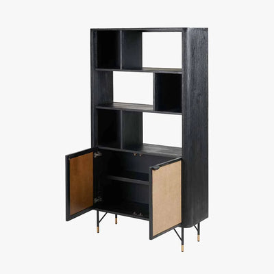 Fiji-Black-Acacia-Wood-and-Natural-Rattan-2-Door-6-Niche-Shelf-Unit_11