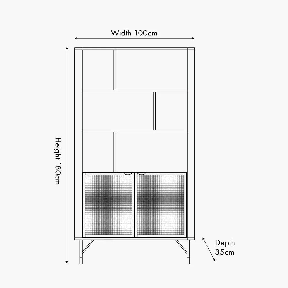 Fiji-Black-Acacia-Wood-and-Natural-Rattan-2-Door-6-Niche-Shelf-Unit_2