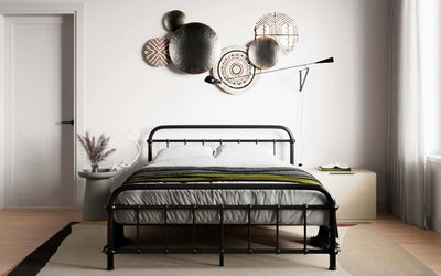 Flair-Compton-Black-Metal-Bed-double-footboard