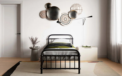 Flair-Compton-Black-Metal-Bed-single-footboard