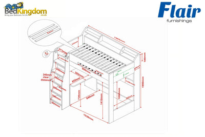 Flair-Cosmic-Storage-Sleeper-Bed-in-White-Dimensions