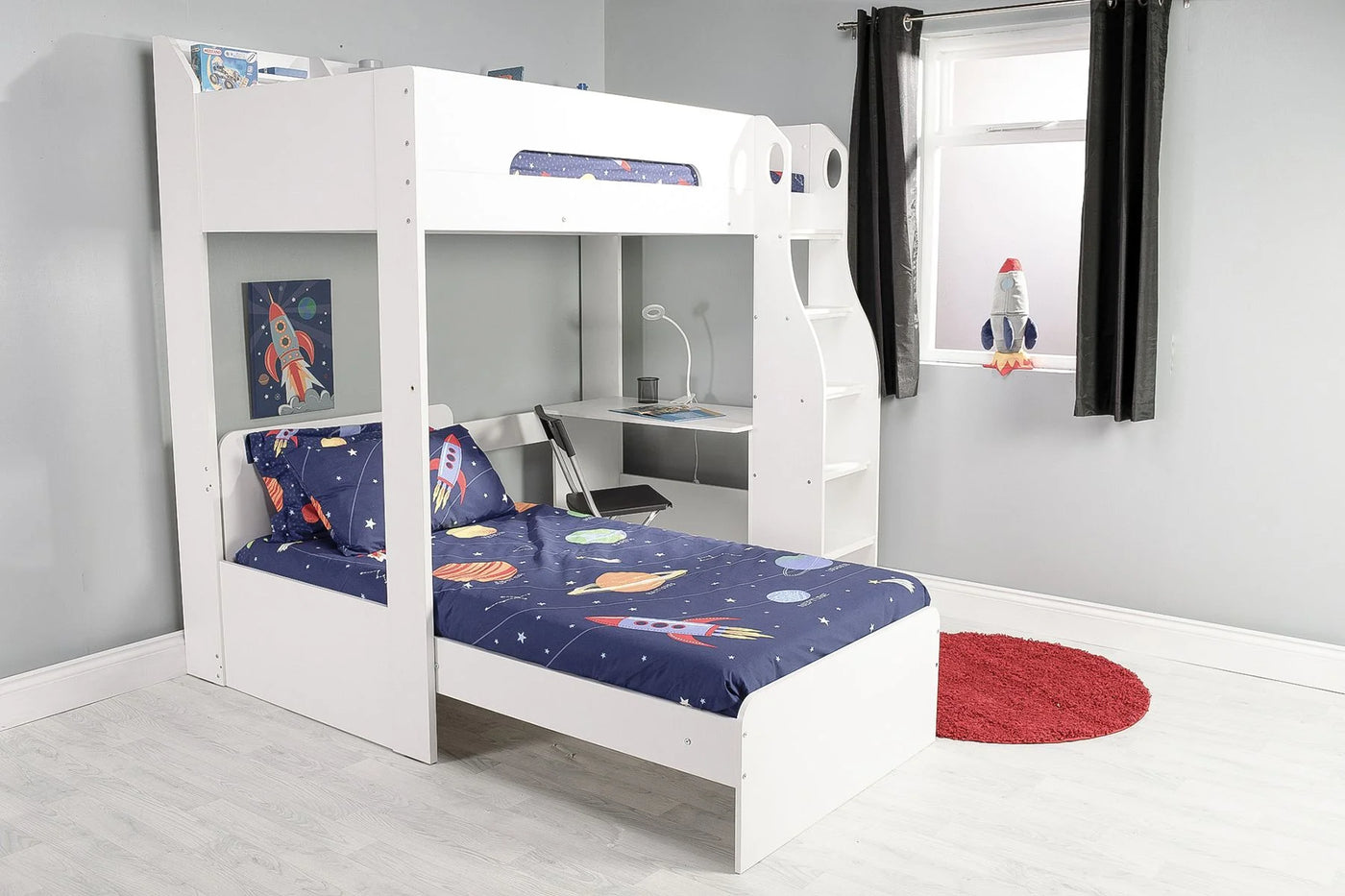 Flair-CosmicL-Shaped-Bunk-Bed-with-Storage-in-White