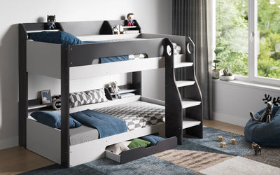 Flair-Flick-Bunk-Bed-Grey-with-Shelves-and-Drawer-2