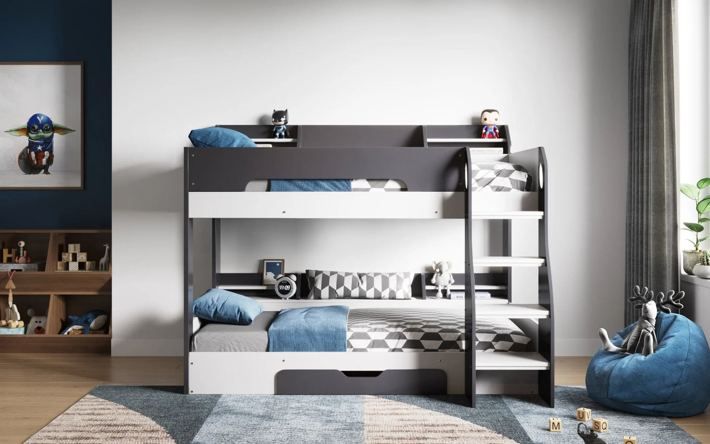 Flair-Flick-Bunk-Bed-Grey-with-Shelves-and-Drawer-3