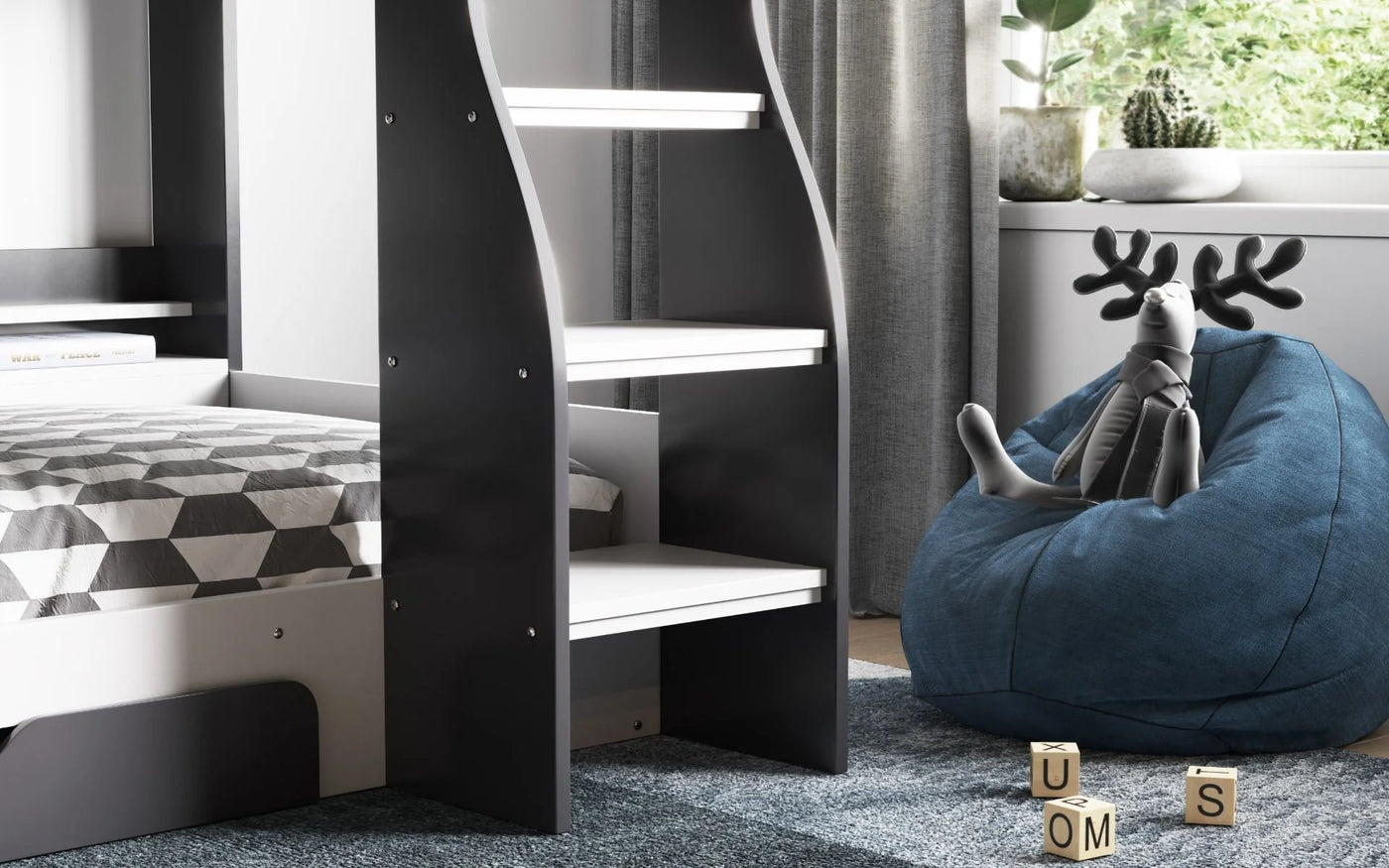 Flair-Flick-Bunk-Bed-Grey-with-Shelves-and-Drawer-4