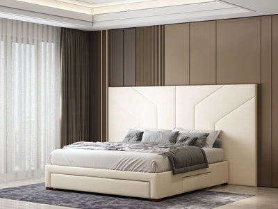 Flair-Gianni-Wide-Hotel-Bed-with-Drawers-in-Cream-Angled-View