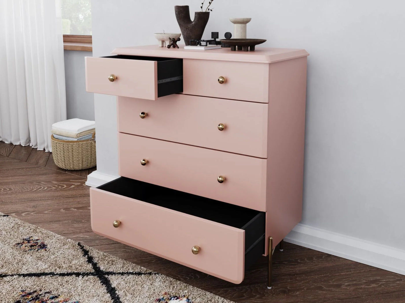 Flair-Maddie-Chest-of-Drawers-Pink-and-Brass