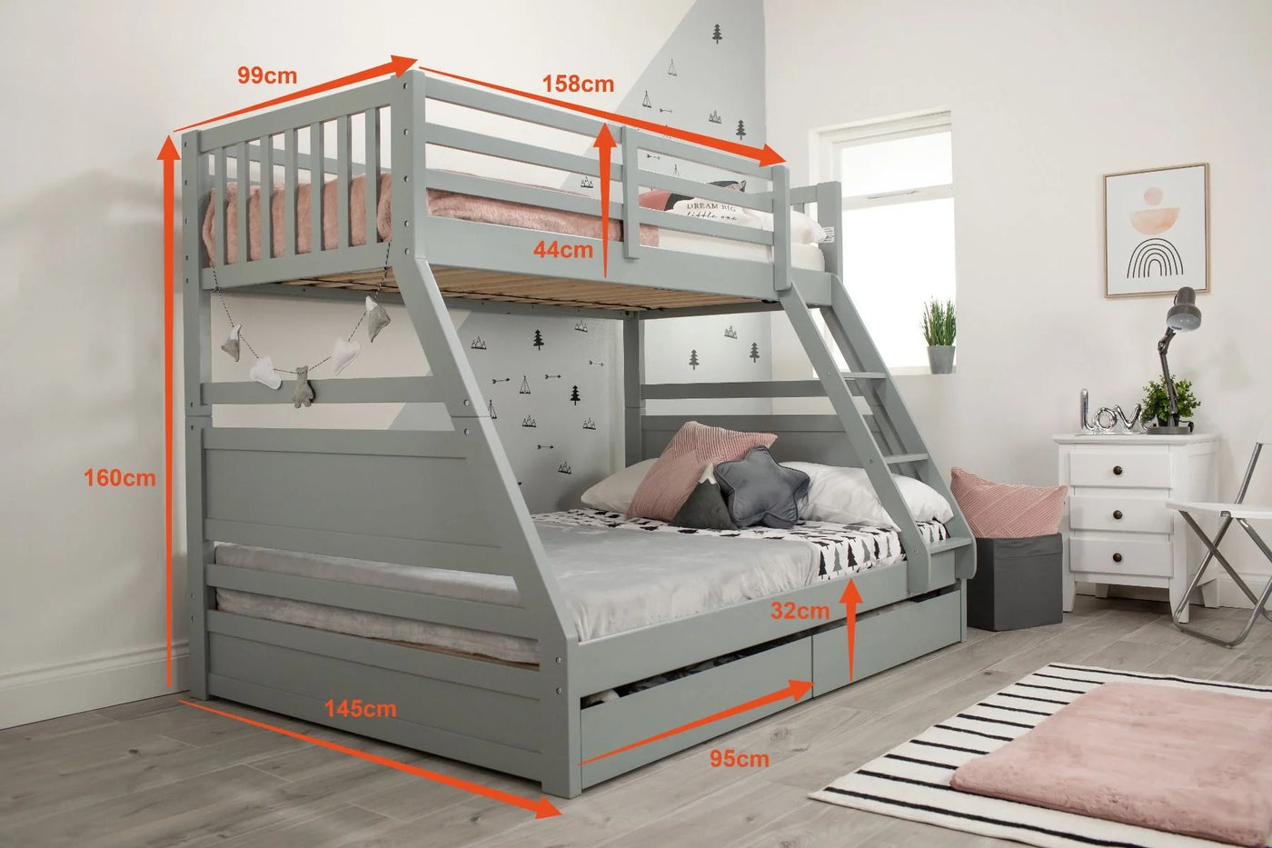 Flair-Ollie-Triple-Bunk-Bed-Dimensions