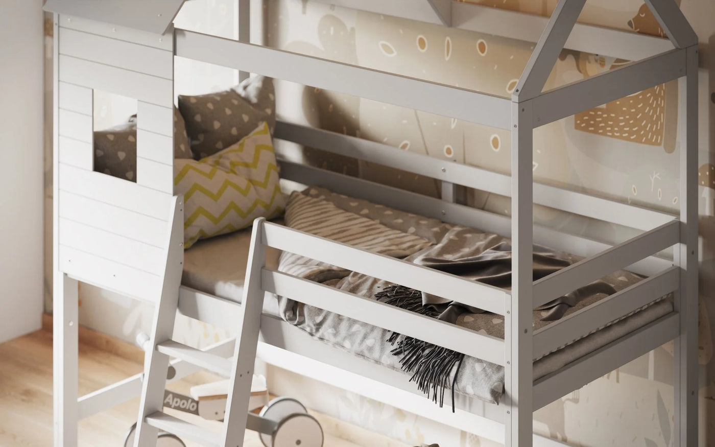 Flair-White-Wooden-Hideaway-Treehouse-Mid-Sleeper-5