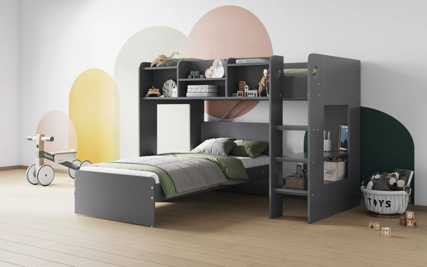 Flair-Wizard-L-Shaped-Bunk-Bed-Grey-2