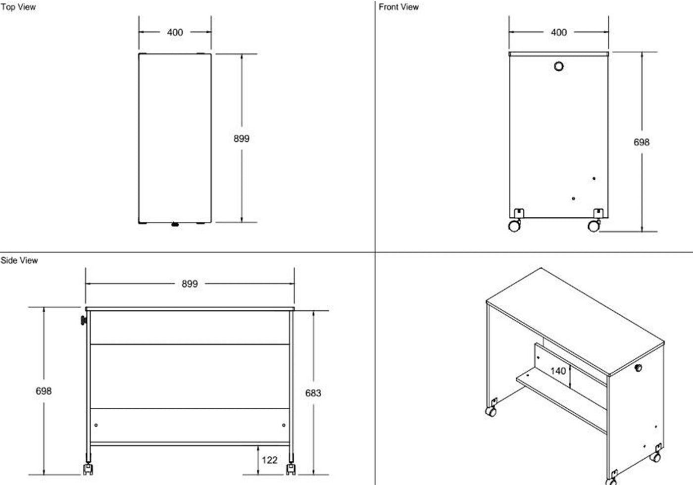 Flair-Wizard-White-Pullout-Desk-Dimensions