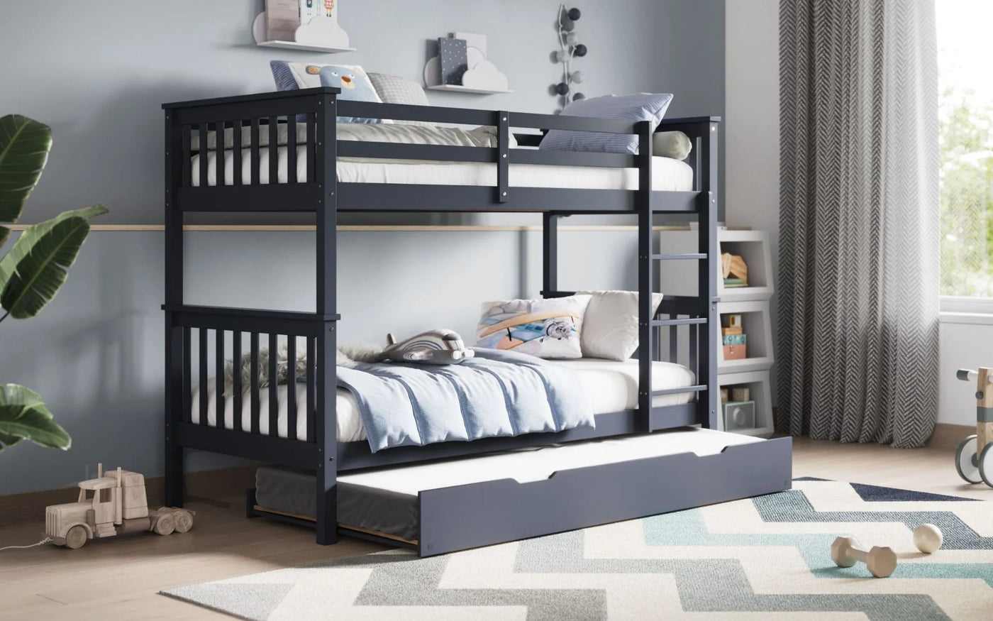 Flair-Wooden-Zoom-Detachable-Bunk-Bed-with-Trundle-Grey-6