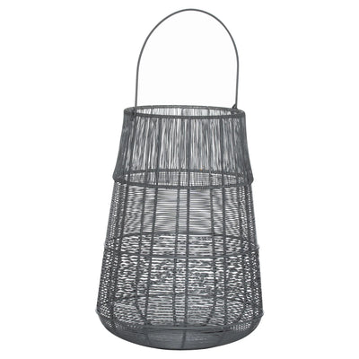 Hill-Interiors-Large-Wire-Silver-And-Grey-Glowray-Conical-Lantern