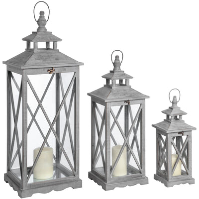 Hill-Interiors-Set-Of-Three-Wooden-Lanterns-With-Traditional-Cross-Section_1