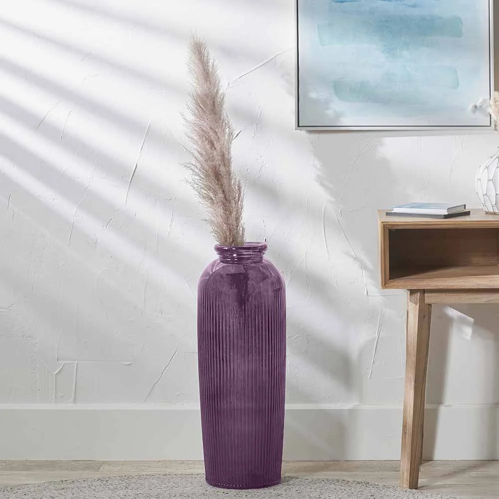 Lilac-Recycled-Glass-Ribbed-Vase-Tall_1