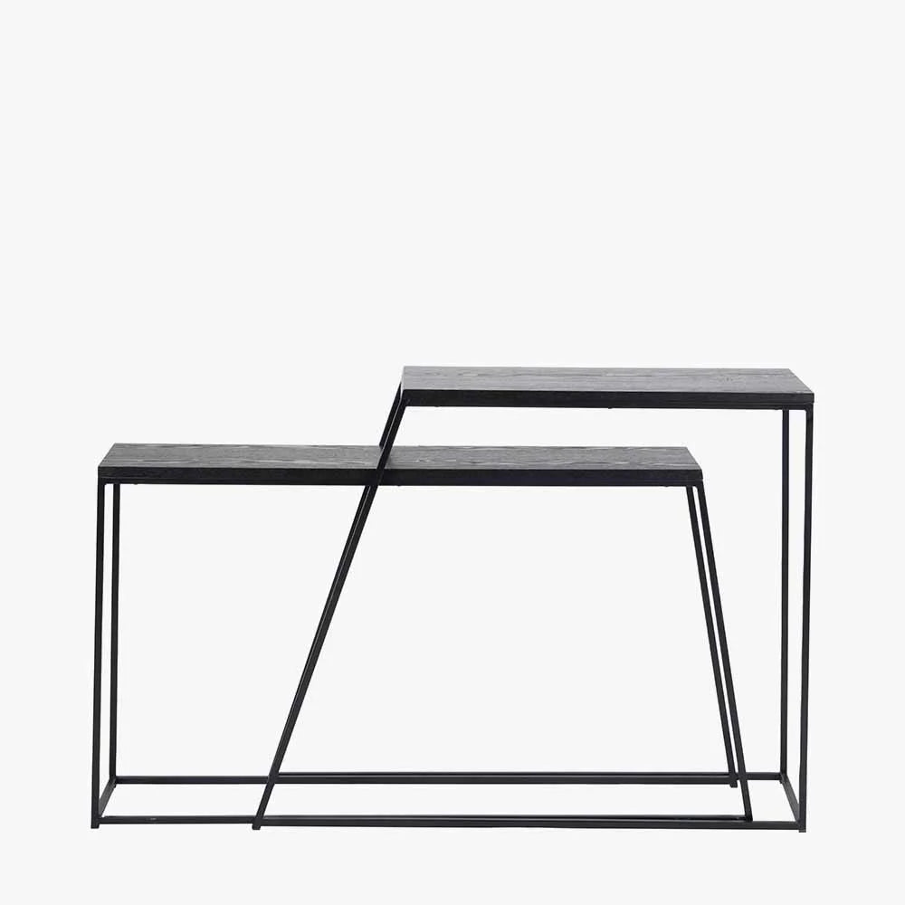 Mashiko-Set-of-2-Black-Ash-Veneer-and-Black-Metal-Console-Tables_8