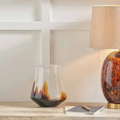 Pecan-Brown-and-Clear-Glass-Bell-Shaped-Vase_1