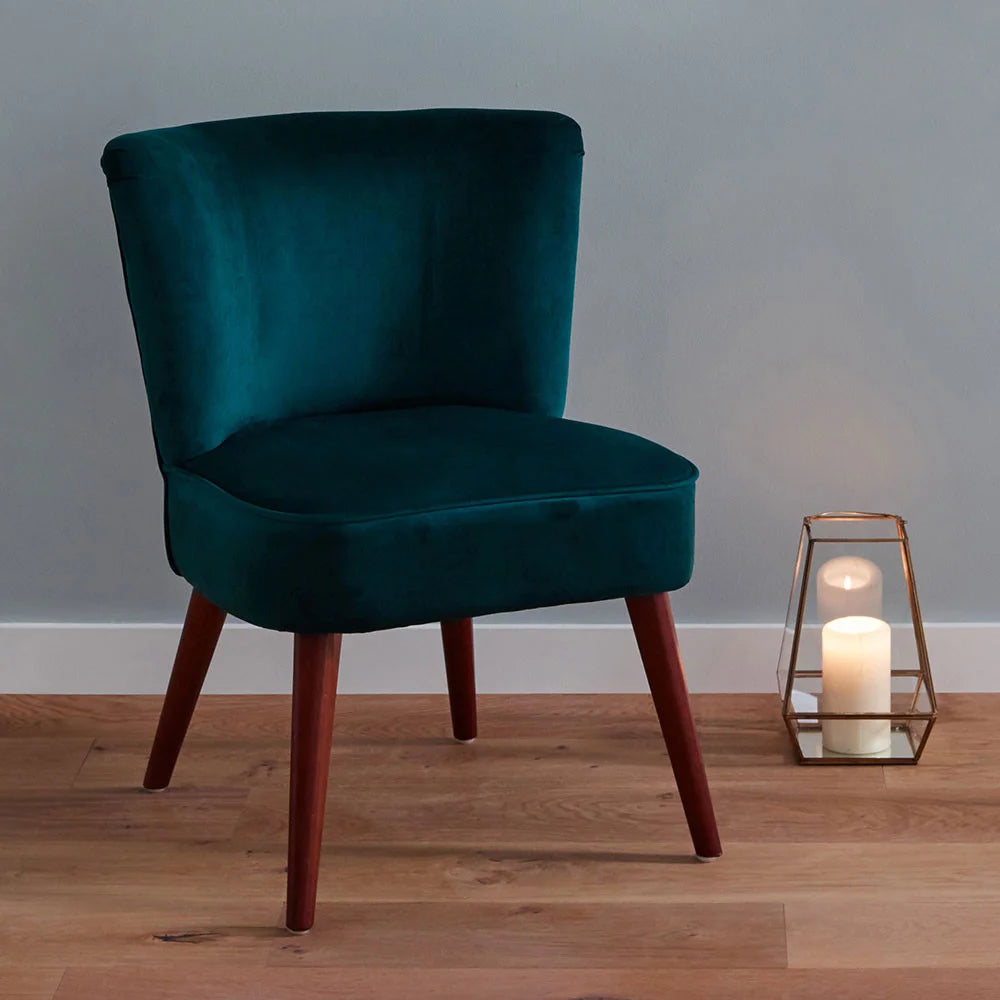 Positano-Forest-Green-Velvet-Retro-Cocktail-Chair-with-Walnut-Effect-Legs_2