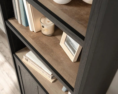 Shaker-Style-Bookcase-with-Doors-Raven-Oak-4