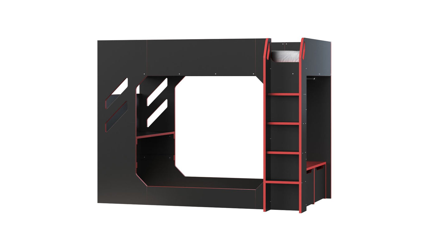 RECOIL SHUTTLE LED GAMING HIGH SLEEPER SMALL DOUBLE BLACK