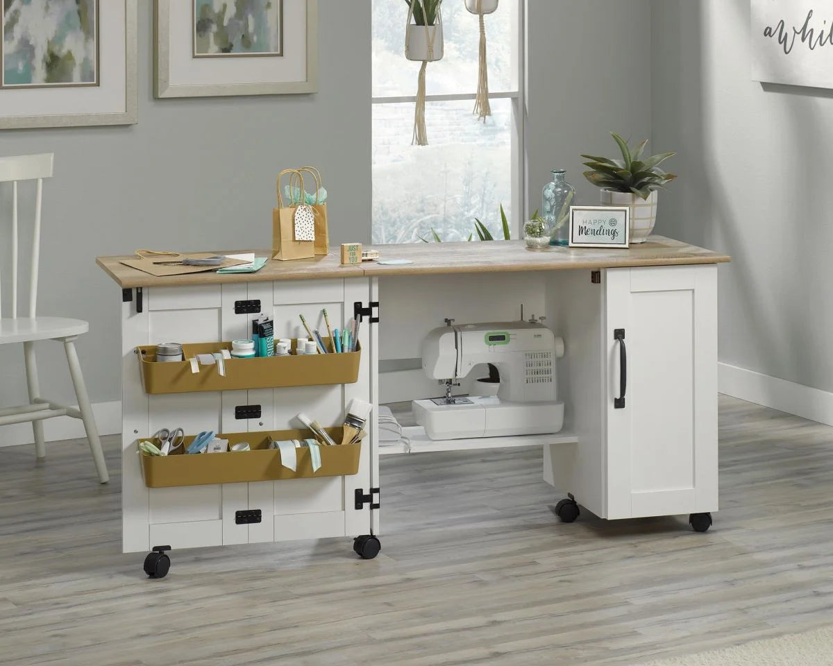 Teknik-Craft-Sewing-Craft-Cart-W1580-x-D494-x-H724mm-Soft-White-Lintel-Oak-Finish_1