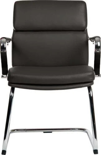 Teknik-Office-Deco-Visitor-Faux-Leather-Retro-Chair-Black