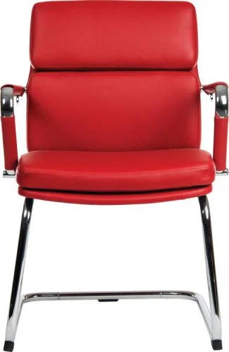 Teknik-Office-Deco-Visitor-Faux-Leather-Retro-Chair-Red