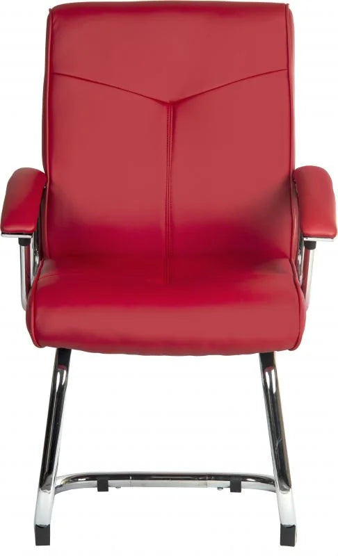 Teknik-Office-Hoxton-Red-Leather-Faced-Visitor-Chair-2