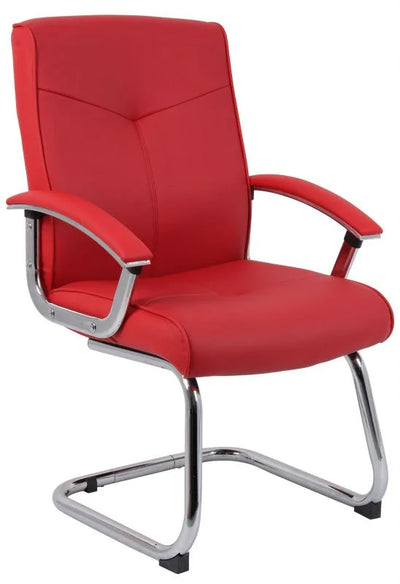 Teknik-Office-Hoxton-Red-Leather-Faced-Visitor-Chair