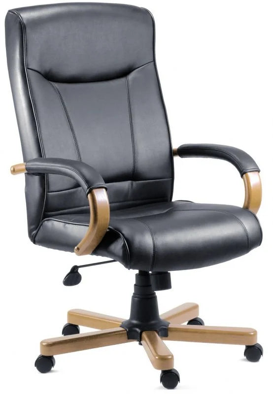 Teknik-Office-Kingston-Leather-Faced-Executive-Chair-Light-Wood