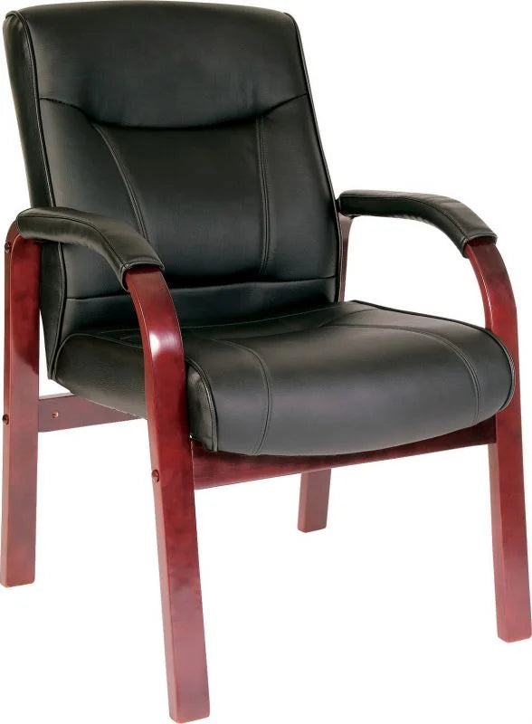 Teknik-Office-Kingston-Leather-and-Wood-Visitor-Chair-Mahogany