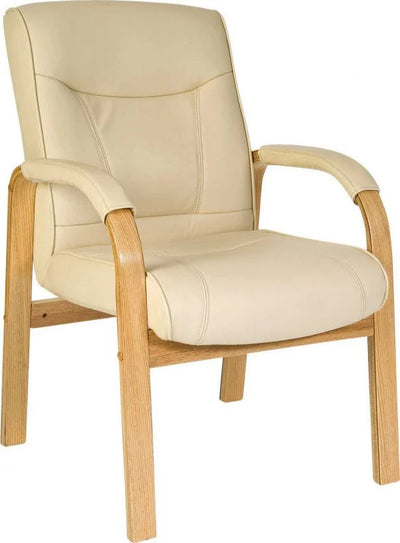 Teknik-Office-Knightsbridge-Cream-Leather-and-Wood-Visitor-Chair-2