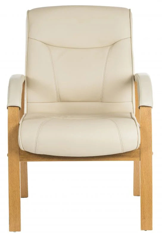 Teknik-Office-Knightsbridge-Cream-Leather-and-Wood-Visitor-Chair