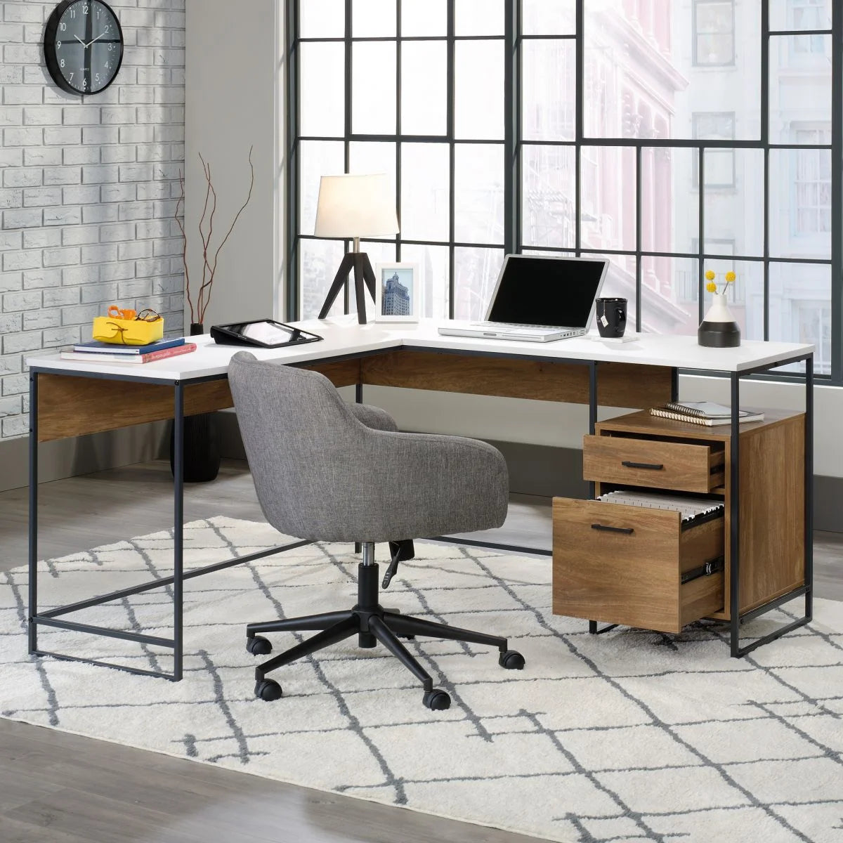 Teknik-Office-Moderna-L-Shaped-Desk-in-Sindoori-Mango-White-Top_2