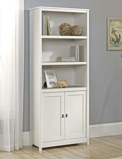 Teknik-Office-Shaker-Style-Bookcase-with-Doors-Soft-White-Finish-with-Lintel-Oak_1