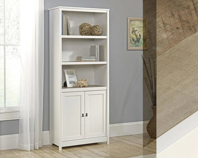 Teknik-Office-Shaker-Style-Bookcase-with-Doors-Soft-White-Finish-with-Lintel-Oak_2