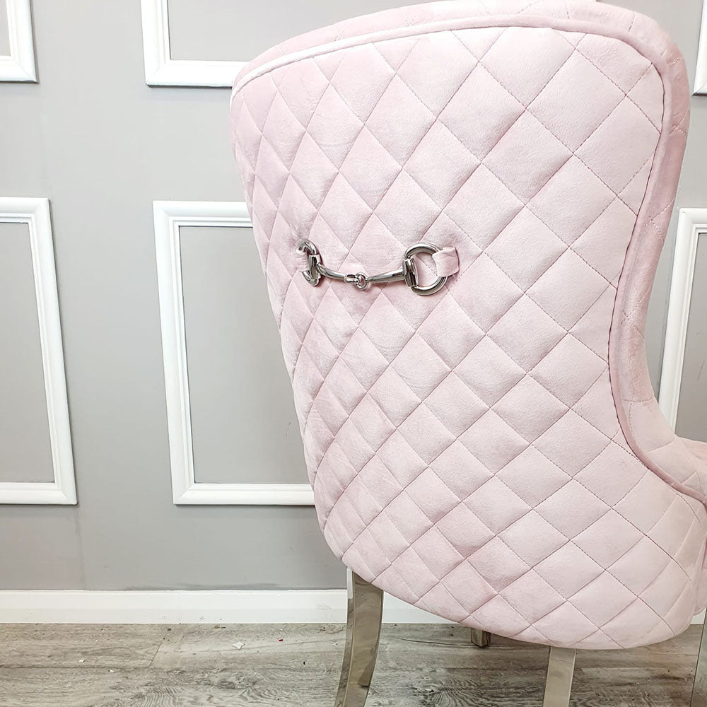 Kate Dining Chair ALL COLOURS with Chrome Clasp & Quilted Back
