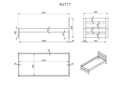 Noomi Tera Solid Wood Single Bed