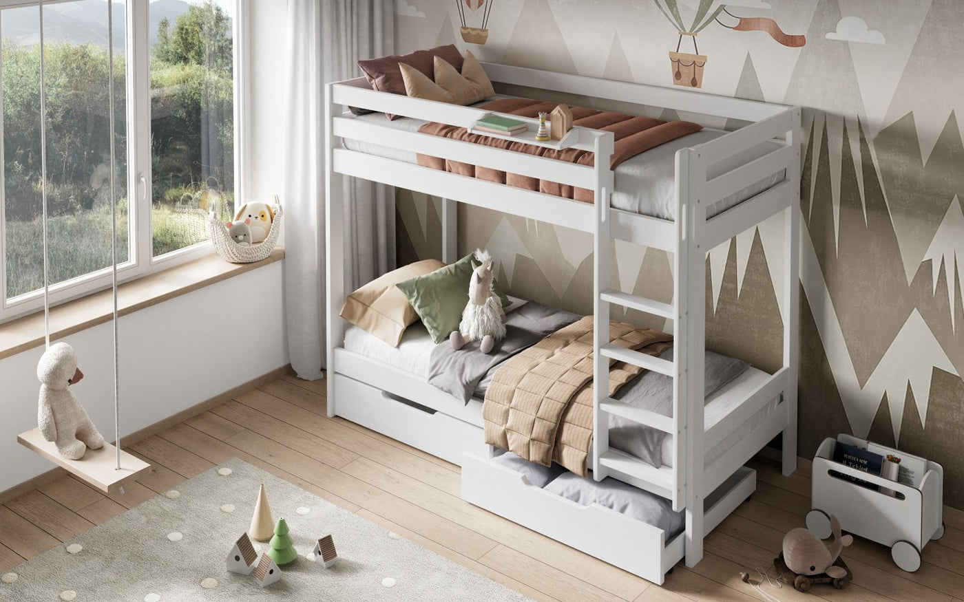 Noomi Nora Solid Wood Bunk Bed with Storage