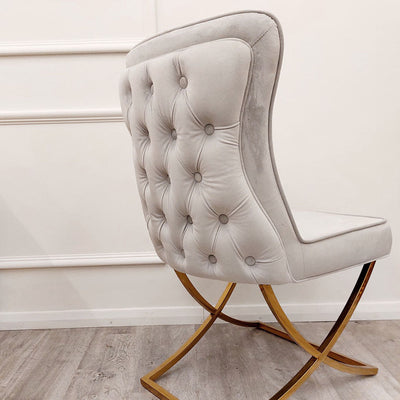 Sandhurst X Leg Dining Chair in Gold