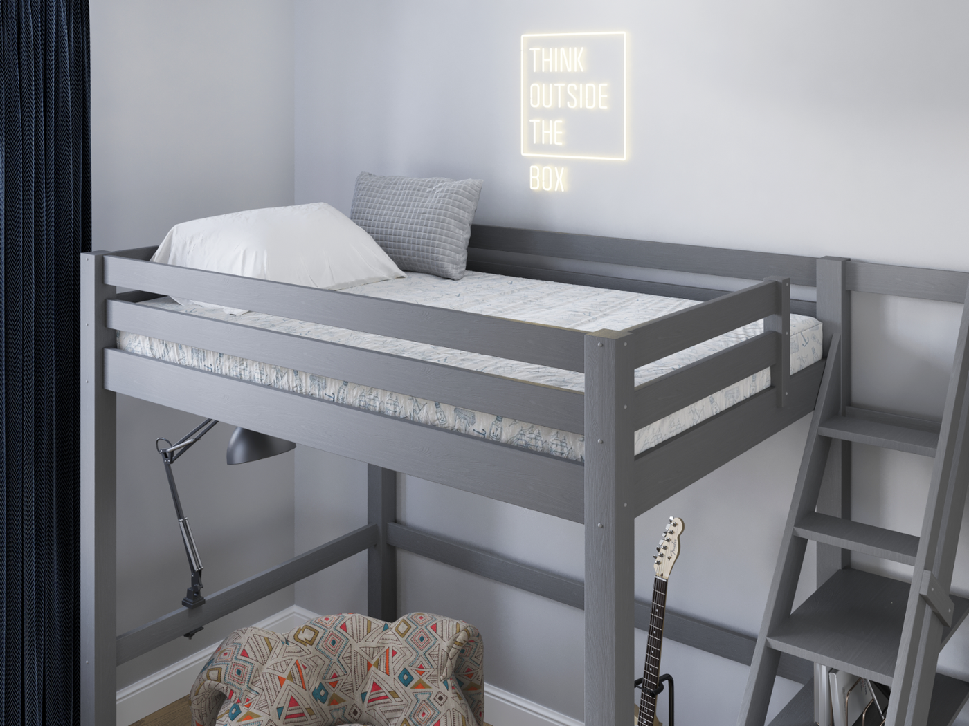 Noomi Studio Loft Bed Double High Sleeper
