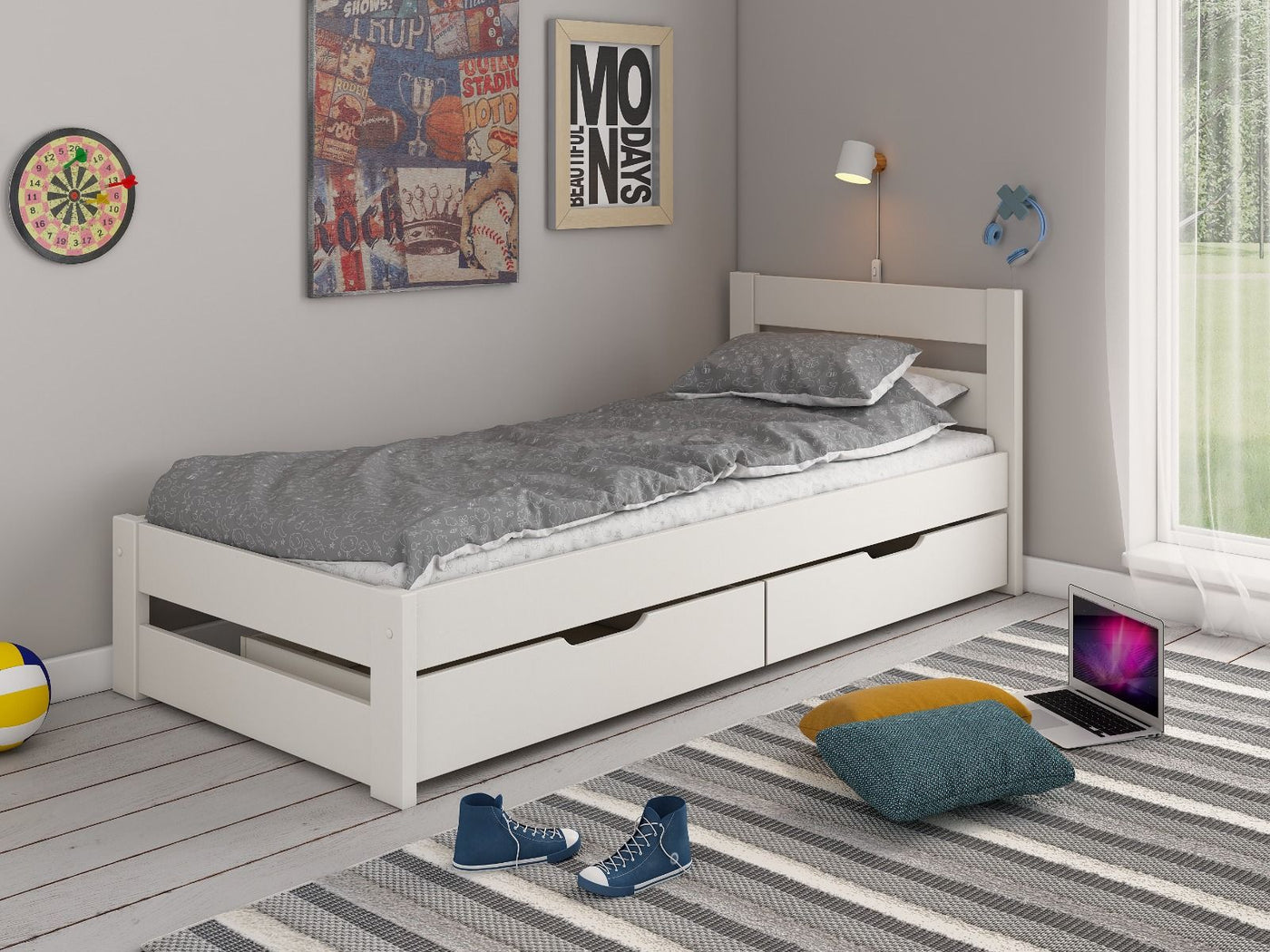 Noomi Tera Solid Wood Single Bed