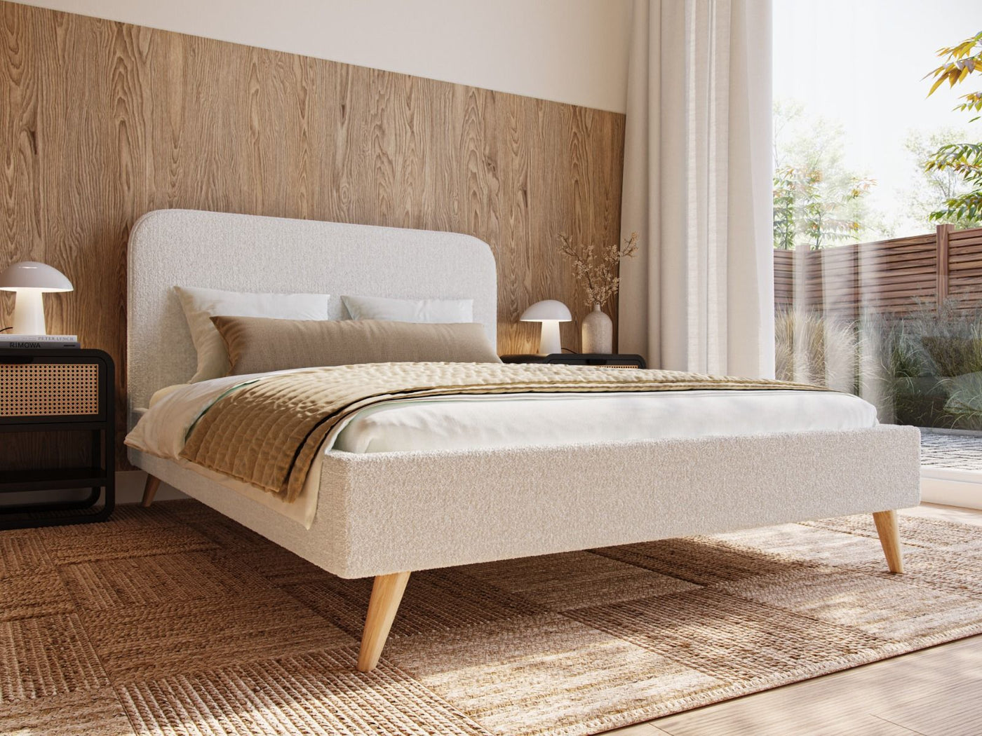 The Flair Twilight Boucle Fabric Bed