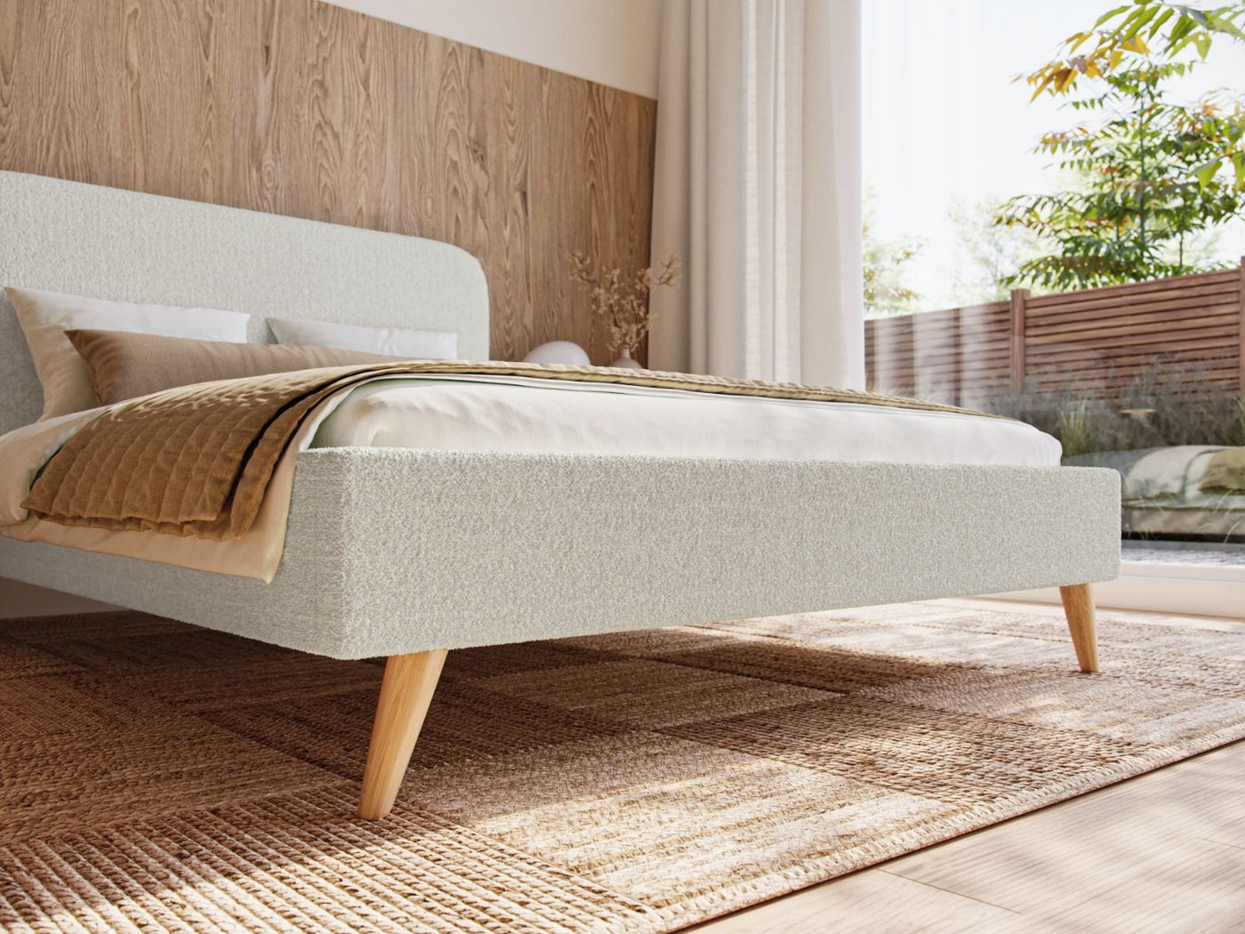 The Flair Twilight Boucle Fabric Bed