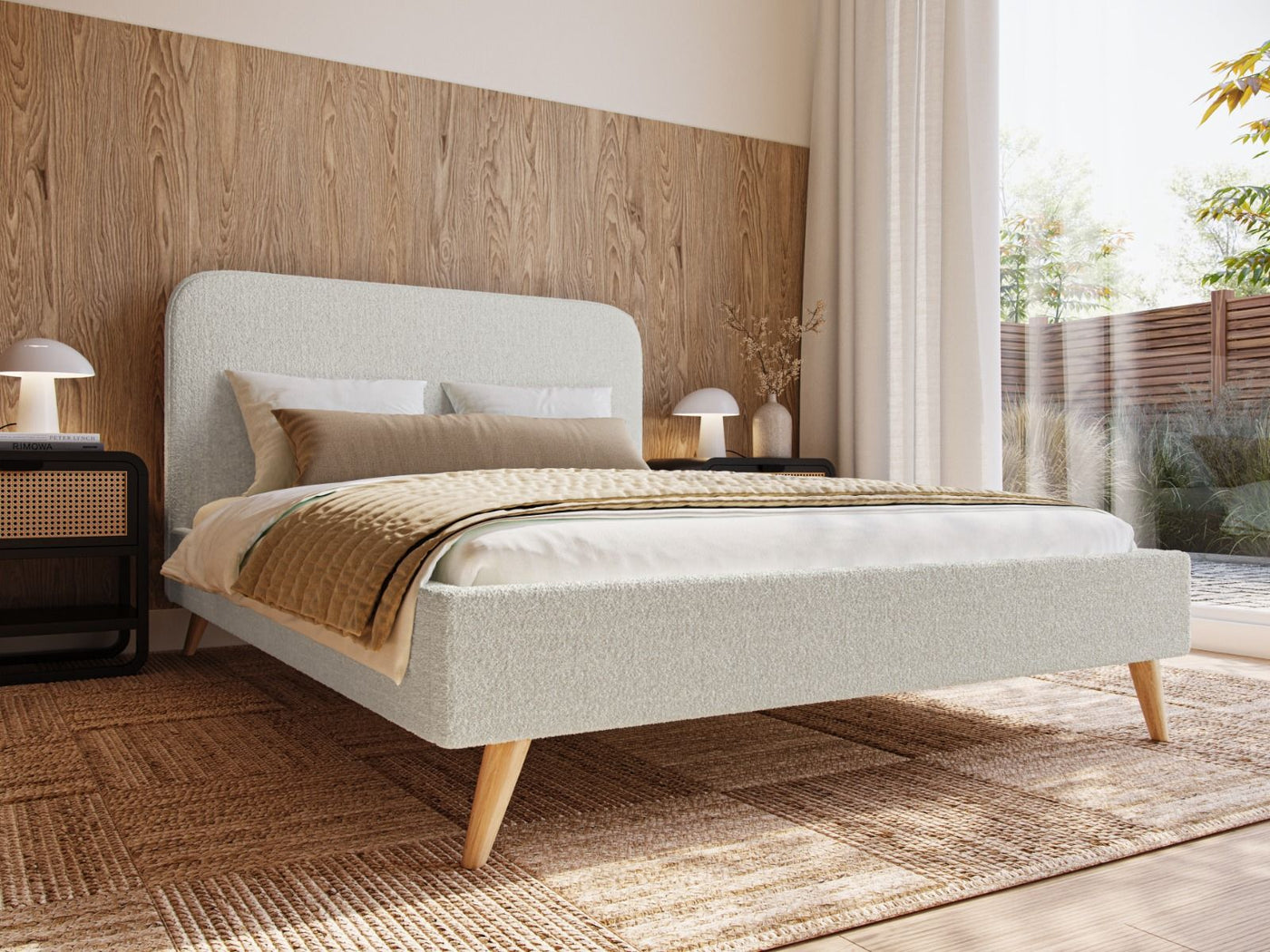 The Flair Twilight Boucle Fabric Bed