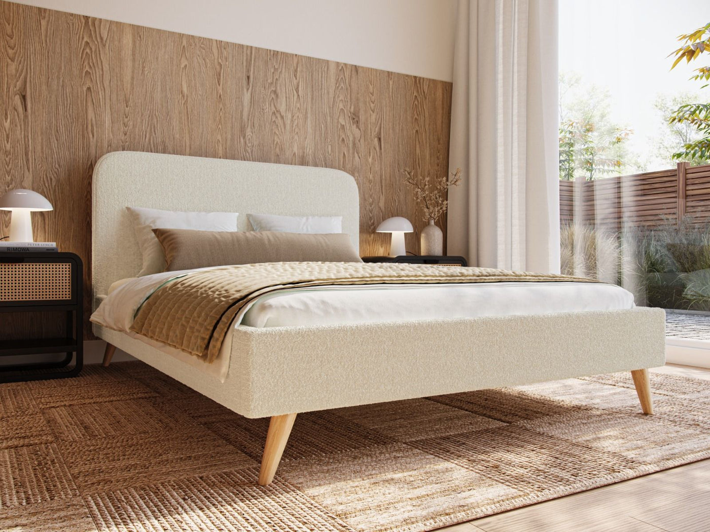 The Flair Twilight Boucle Fabric Bed
